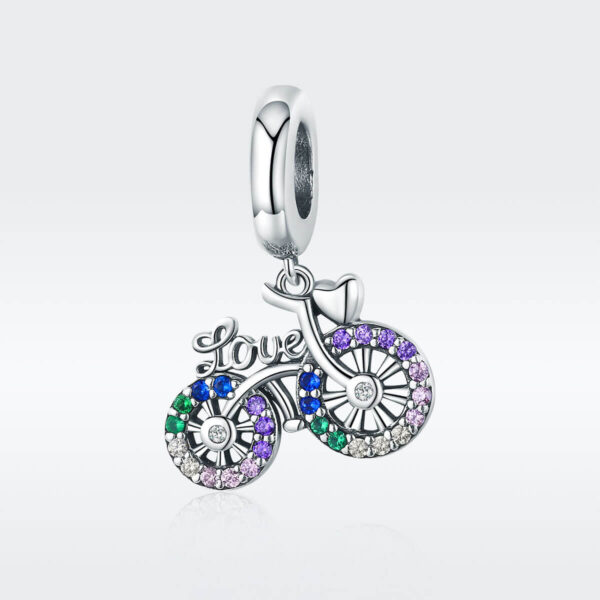 925 Ezüst charm & medál - Bicikli szerelem