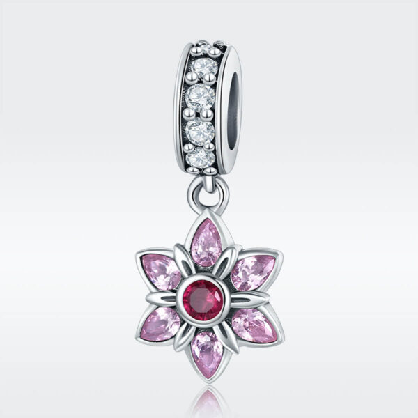 925 Ezüst charm & medál - Tündöklő virág