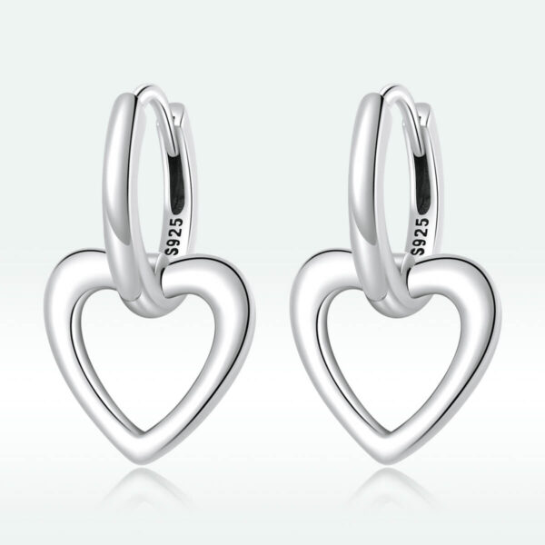925 Ezüst fülbevaló - Egyszerű szív