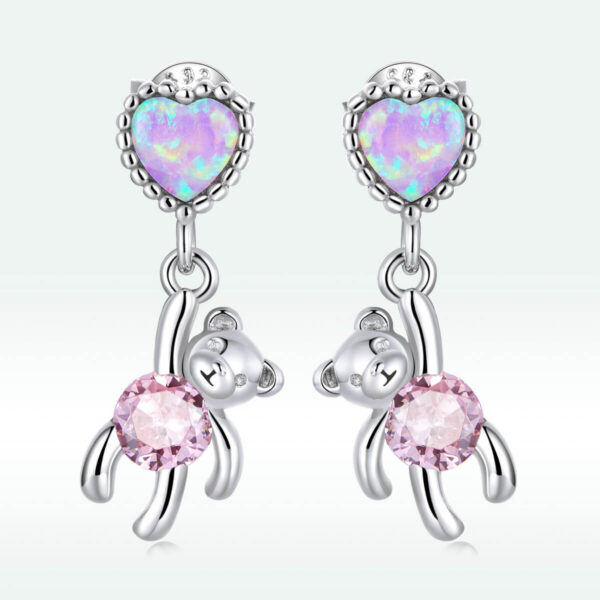 925 Ezüst fülbevaló - Szárnyaló medve