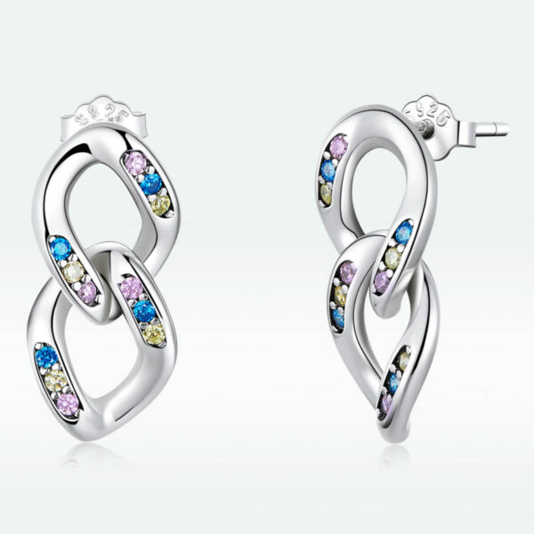 925 Ezüst fülbevaló - Dupla lánc