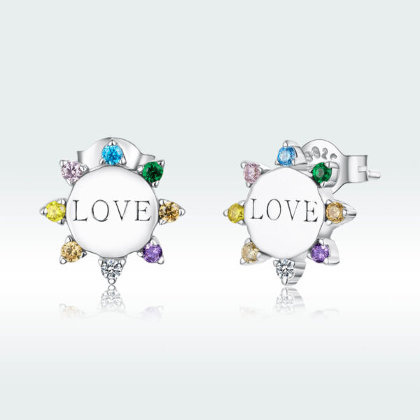 925 Ezüst fülbevaló - Színes szerelem
