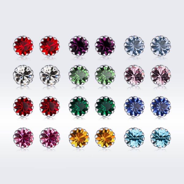 925 Ezüst fülbevaló - Születéskő