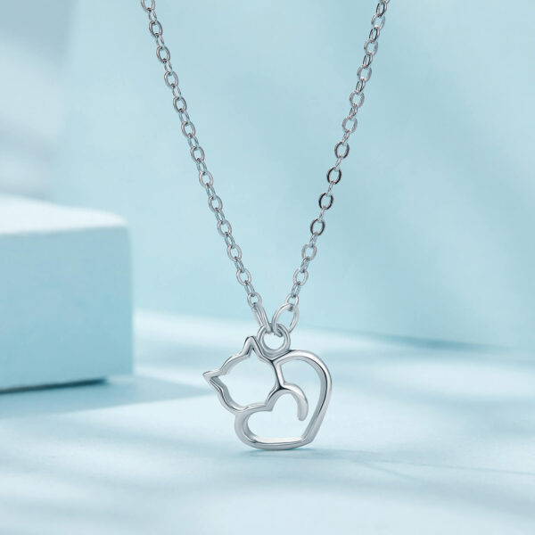 925 Ezüst nyaklánc - Aranyos macska