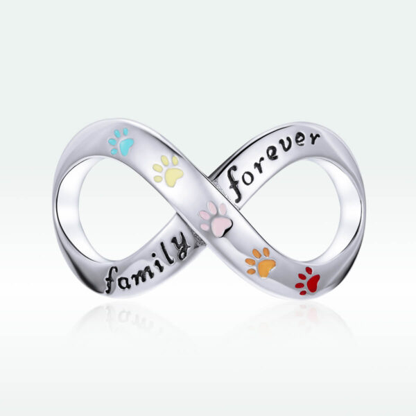 925 Ezüst charm - Végtelen mancs nyomat