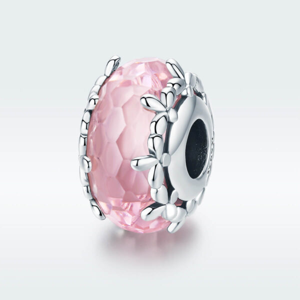 925 Ezüst charm - Rózsaszín világ