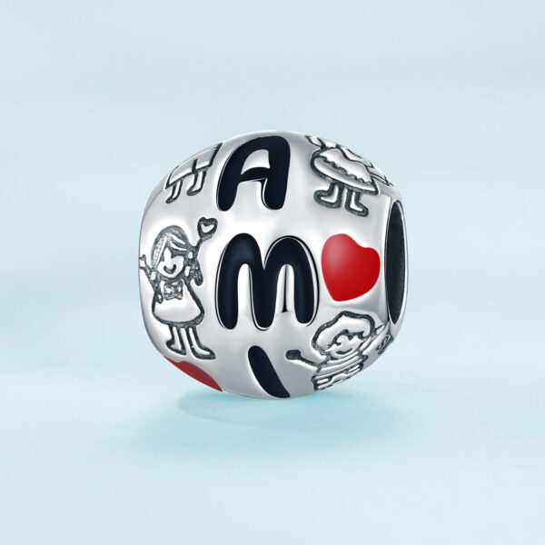 925 Ezüst charm - Családi szeretet