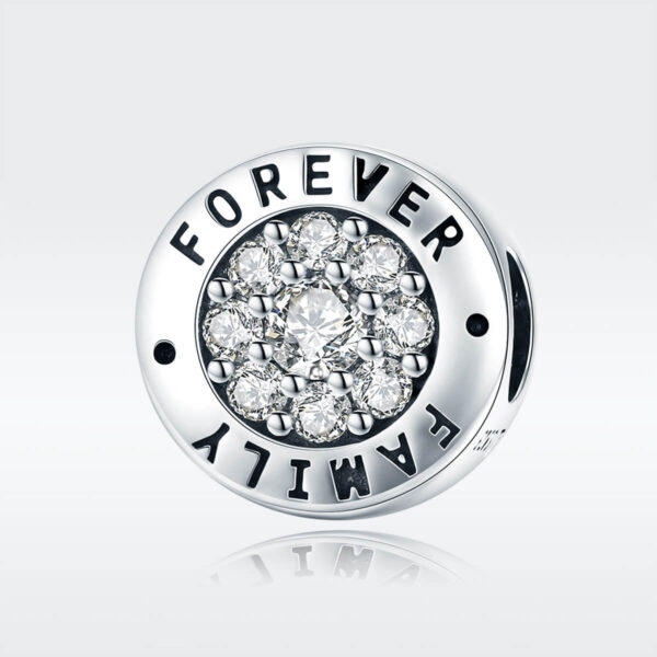 925 Ezüst charm - Család örökre