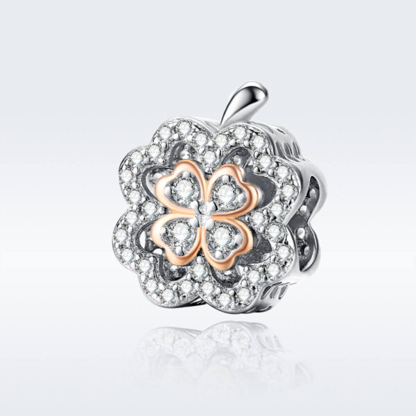 925 Ezüst charm - Négylevelű lóhere